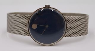 JEWELRY. Vintage Movado 14kt White Gold Watch.