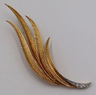 JEWELRY. Gubelin 18kt Gold and Diamond Brooch.
