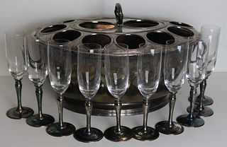 SILVERPLATE. Champagne Bottle/Glass Cooler
