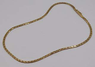 JEWELRY. Italian 14kt Gold Chain Necklace.