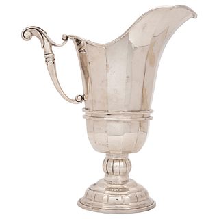 JUG MEXICO, 20TH CENTURY TANE Silver 0.925,  Lobed body, 9.8" (25 cm) in height, Weight: 805 g