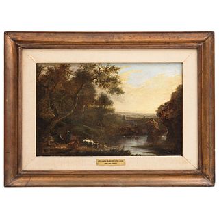 A LA MANERA DE BENJAMIN BARKER (ENGLAND 1776-1838) PAISAJE CAMPIRANO Oil on canvas Conservation details 14.5 x 16.9" (37 x 43 cm)