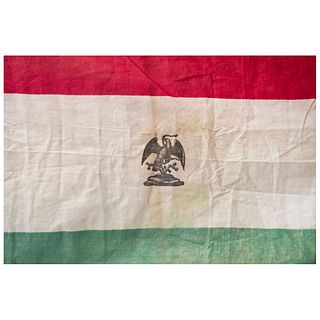 FLAG, MEXICO, CA. 1900 Made of linen Decorated with the printed national shield, Juarista eagle 114 x 25.5" (290 x 65 cm)