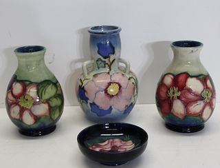 3 Moorcroft Porcelain Cabinet Items & 1 Style Of