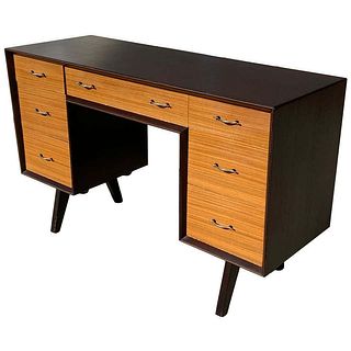 Mid-Century Modern Desk with 7 Drawers