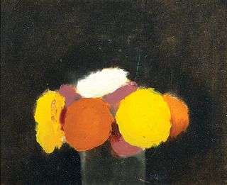 Robert Kulicke, Am. 1924-2007, Flowers, Oil on board, framed