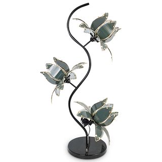 Mid Century Glass Flower Lamp