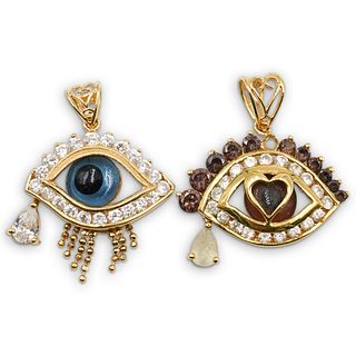 20k Gold and Diamond Evil Eye Pendants