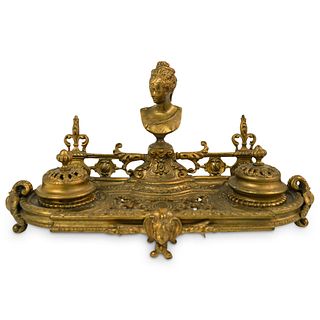 Antique French Bronze Inkwell