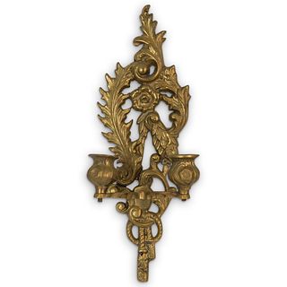 Antique Brass Candle Wall Sconce