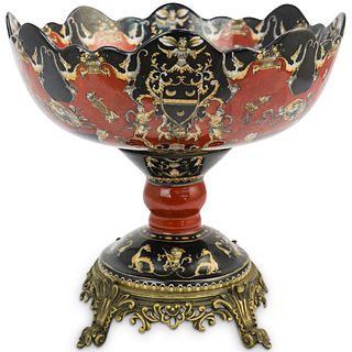 European Porcelain and Bronze Centerpiece Vase