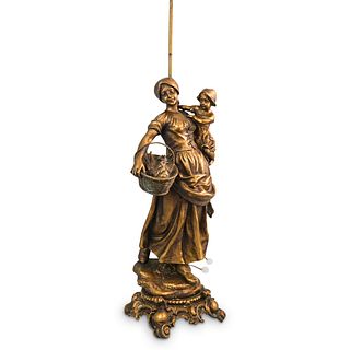 Robert Pfeffer "Jeune Mere" Bronze Lamp