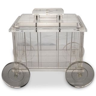 Designer Lucite Ice Bucket Cart
