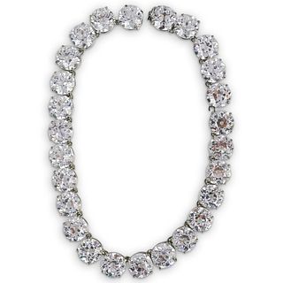 Sterling Large Zirconia Collar Necklace