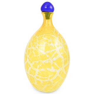 Barbini Crackle Glass Vase