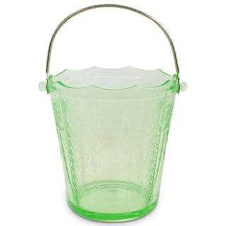 Cambridge Vaseline Glass Ice Bucket