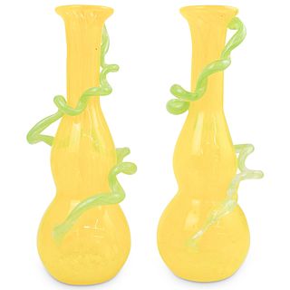 Pair Of Murano Gourde Vases