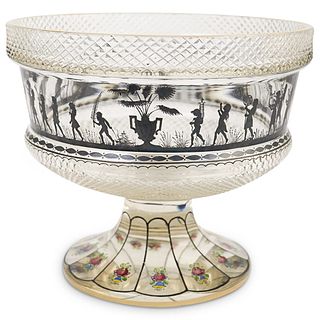 Figural Painted Crystal Compote