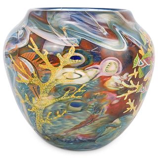 David New-Small Marine Reliquary glass Vase
