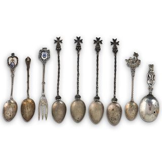 (9 Pc) Misc. Antique Sterling Spoons