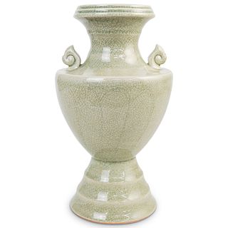 Lotus Chinese Celadon Glazed Porcelain Vase