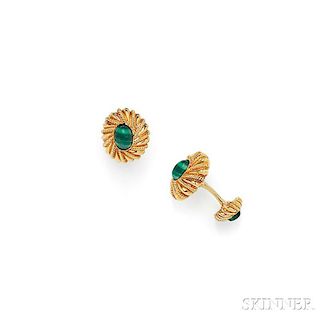 18kt Gold and Malachite Cuff Links, Schlumberger, Tiffany & Co.