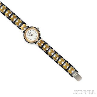Lady's Stainless Steel "Clipper" Wristwatch, Hermes