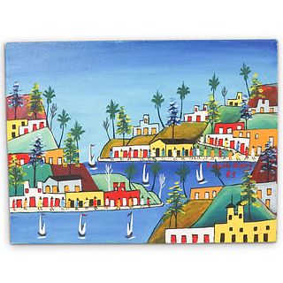 Prefete Duffaut (1923-2012 Haitian) Oil On Canvas