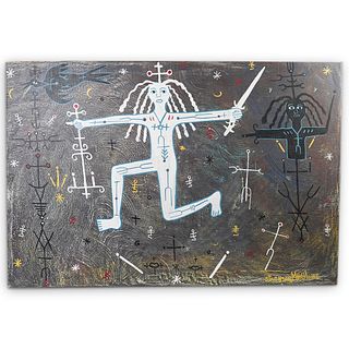 Stevenson Magloire (Haiti/Petionville, 1963-1994) Oil Painting