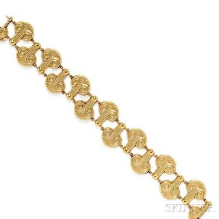 18kt Gold Bracelet and Earrings, Zolotas