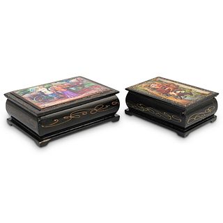 (2 Pc) Russian Lacquered Boxes