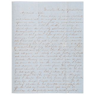 [SLAVERY & ABOLITION]. Anti-Abolition Letter, Worcester, [MA], 5 September 1852. 