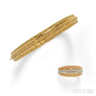 18kt Gold Bracelet and Ring