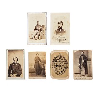 [CIVIL WAR]. A group of 6 CDVs of US Colored Troop officers while stationed in Louisiana, comprising:  