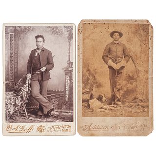 [BUFFALO SOLDIERS]. Cabinet cards of 10th US Cavalry soldiers, comprising: 