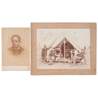 [SPANISH-AMERICAN WAR]. A group of 2 photographs featuring the same African American man, comprising:  