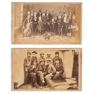 [CARTES DE VISITE - OCCUPATIONAL]. Pair of CDVs featuring African American subjects, comprising: 