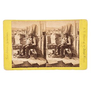 [STEREOVIEW - OCCUPATIONAL] BLESSING, Samuel T., photographer. Coblar on Levee, N.O. LA.. New Orleans, LA: S.T. Blessing, n.d. 