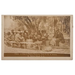 [GULLAH CULTURE] A Class in Native Basketry, Penn N.I.A. School, St. Helena Island, S.C. Topeka, KS: M.L. Zercher Book & Stationery Co., Manufacturers
