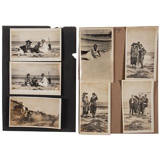 [PHOTOGRAPHY - VERNACULAR]. A group of 9 photographs of African Americans at the beach. 