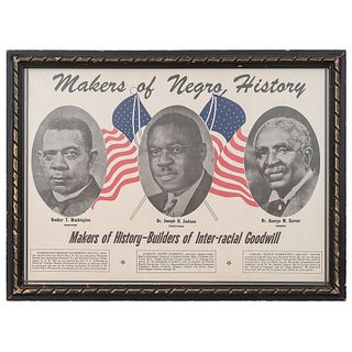[WASHINGTON, Booker T., George W. CARVER, and Joseph H. JACKSON] Makers of Negro History print. 