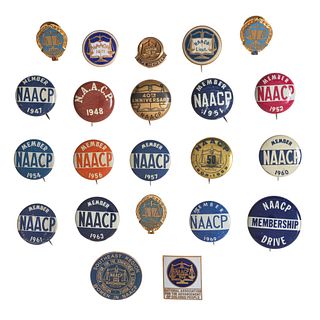[CIVIL RIGHTS]. A group of badges and pinbacks related to the NAACP, comprising: 