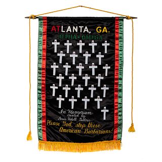 [CIVIL RIGHTS] -- [GUTHRIE, Louis Udell]. Atlanta, GA, Alpha-Omega satin banner. 