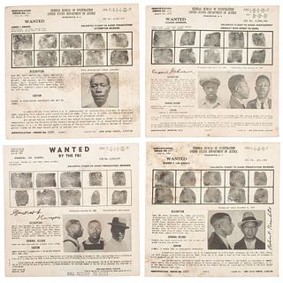 [CRIME & PUNISHMENT]. A group of 18 FBI wanted posters of African-American men. Washington DC: Federal Bureau of Investigation, United States Departme