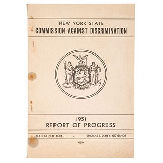 [CIVIL RIGHTS - SEGREGATION]. New York State Commission Against Discrimination. New York: 1951 