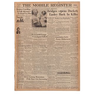 [TILL, Emmett (1941-1955)]. Mobile Register. No. 181. Mobile, AL: 1 September 1955. 