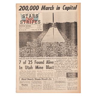 [CIVIL RIGHTS]. March on Washington for Jobs and Freedom reported in 2 August 1963 newspapers. 