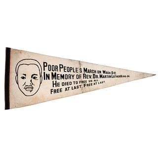 [KING, Martin Luther, Jr. (1929-1968)]. Poor People's March on Wash. D.C. In Memory of Rev. Dr. Martin Luther King Jr. pennant. 