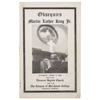 [KING, Martin Luther, Jr. (1929-1968)]. Obsequies Martin Luther King Jr. [Atlanta]: n.p., 1968.   