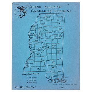 [CIVIL RIGHTS] -- [SNCC]. Mississippi Project. Packet with map. New York: Student Nonviolent Coordinating Committee, [1964]. 